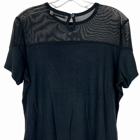 Rebecca Minkoff Womens Large Black Mesh & Studded Rayon Blend Top New w/o Tags - Picture 9 of 14